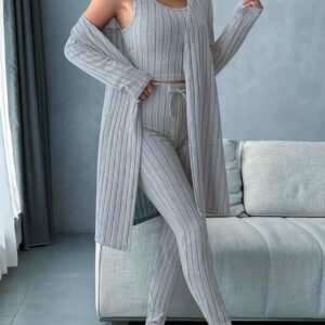 Conjunto de Lana 3PZ  Pantalon (Coral)